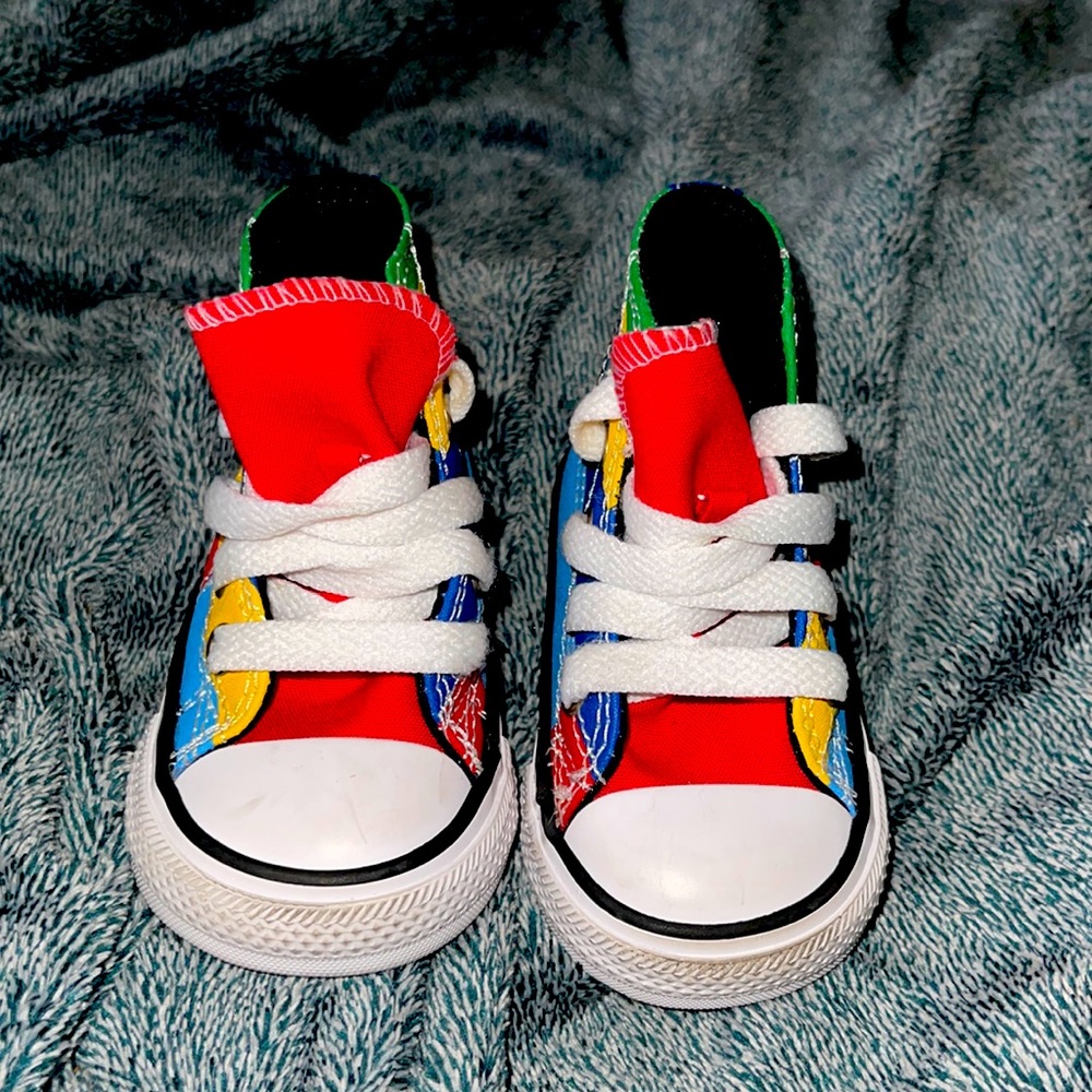 Converse Infant Size 3 Shoes Patchwork Color Block Chuck Taylor Sneakers Retro